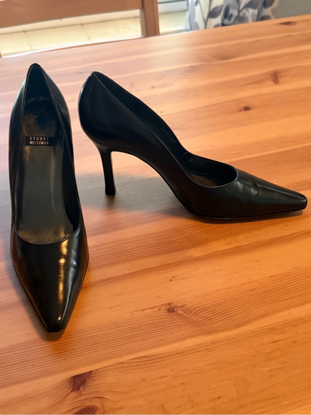 Stuart Weitzman Black Pointed Toe Stiletto Pumps